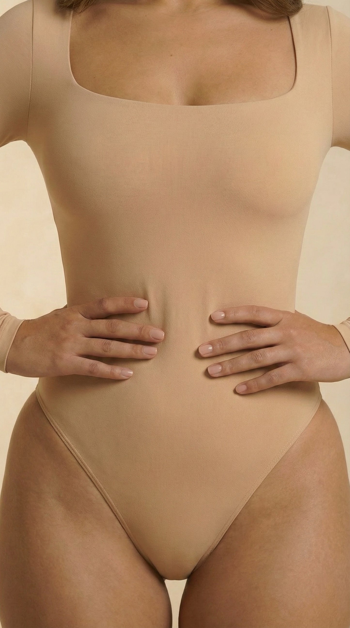 Full Size Scoop Neck Long Sleeve Bodysuit