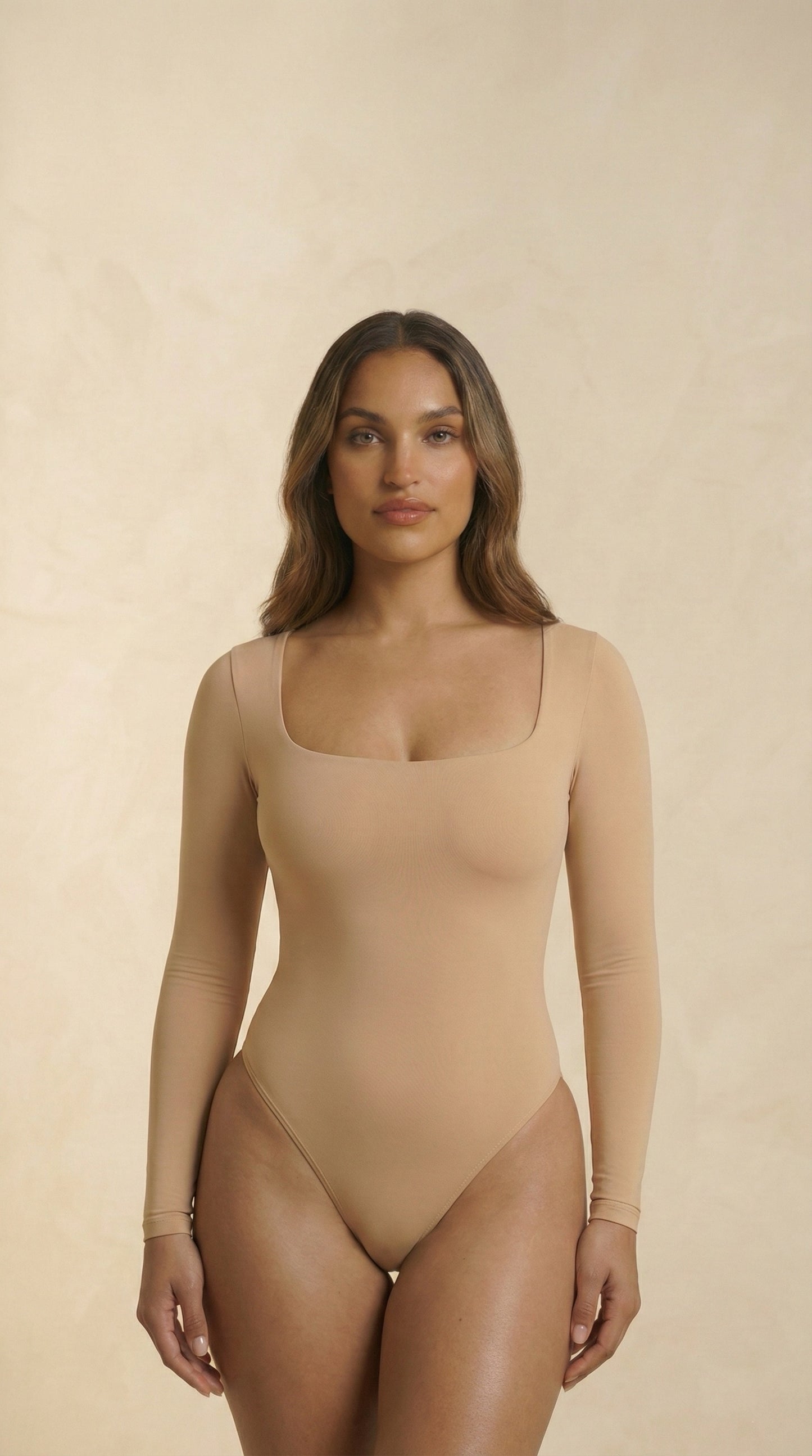 Full Size Scoop Neck Long Sleeve Bodysuit